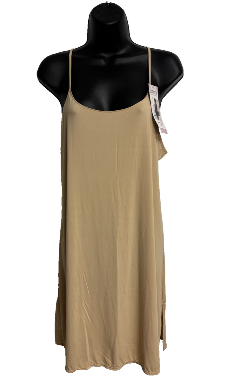 Jockey Generation XL Ultralight Smoothing Full Slip Dress Beige Cling Free New